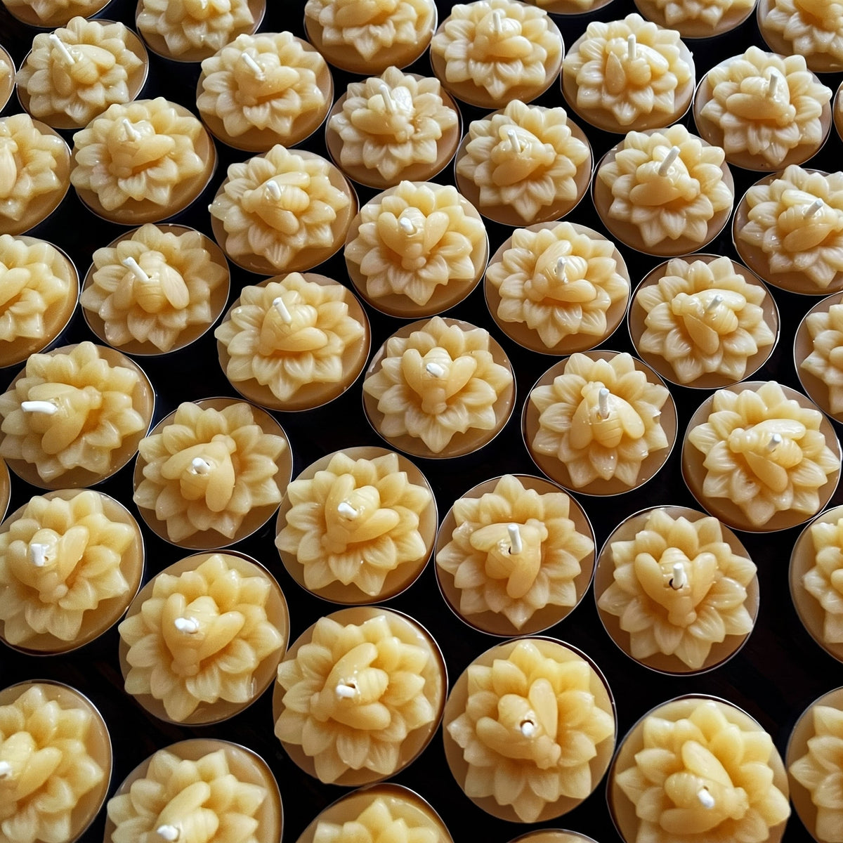 Honeybee Flower Beeswax Tealight Candles | Candles | Wiccan Center