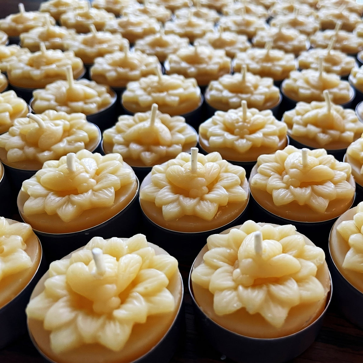 Honeybee Flower Beeswax Tealight Candles | Candles | Wiccan Center