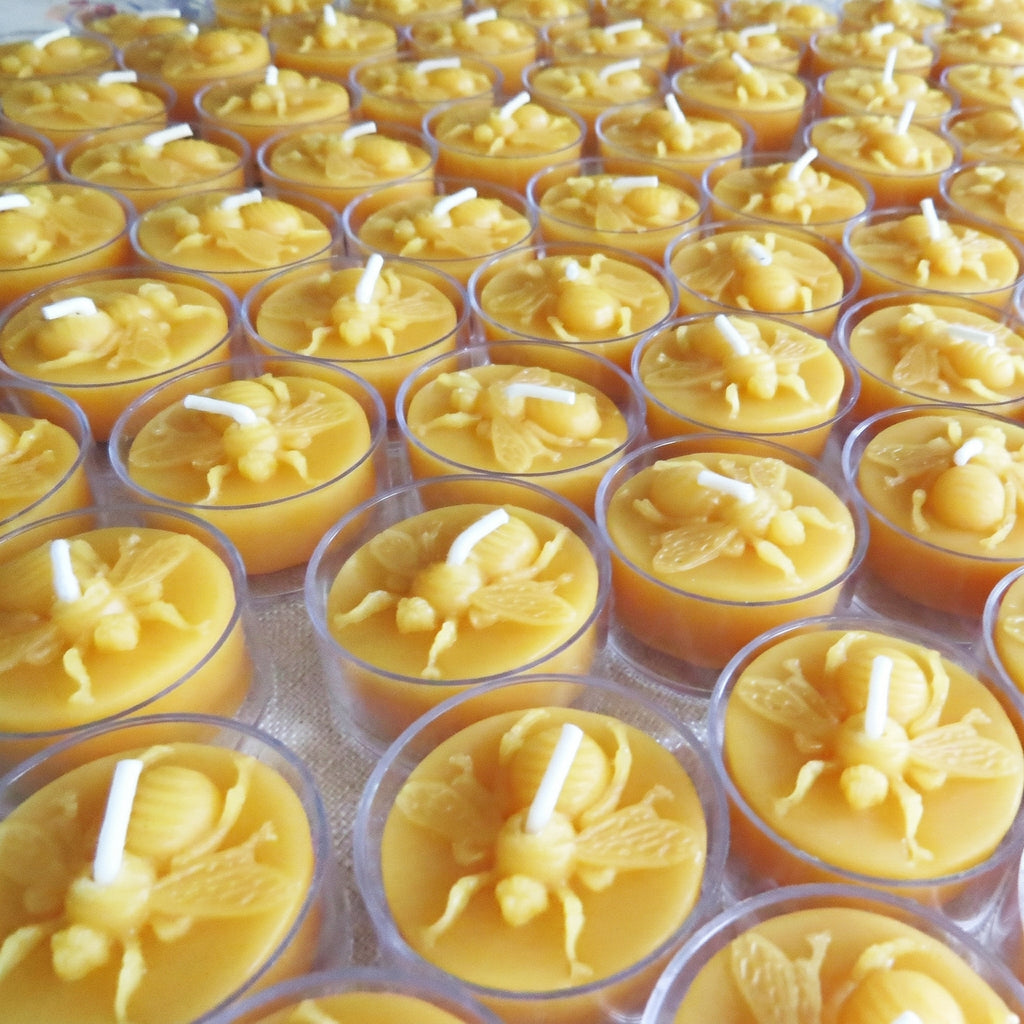 Honey Bee Beeswax Tealight Candles | Container Candles | Wiccan Center