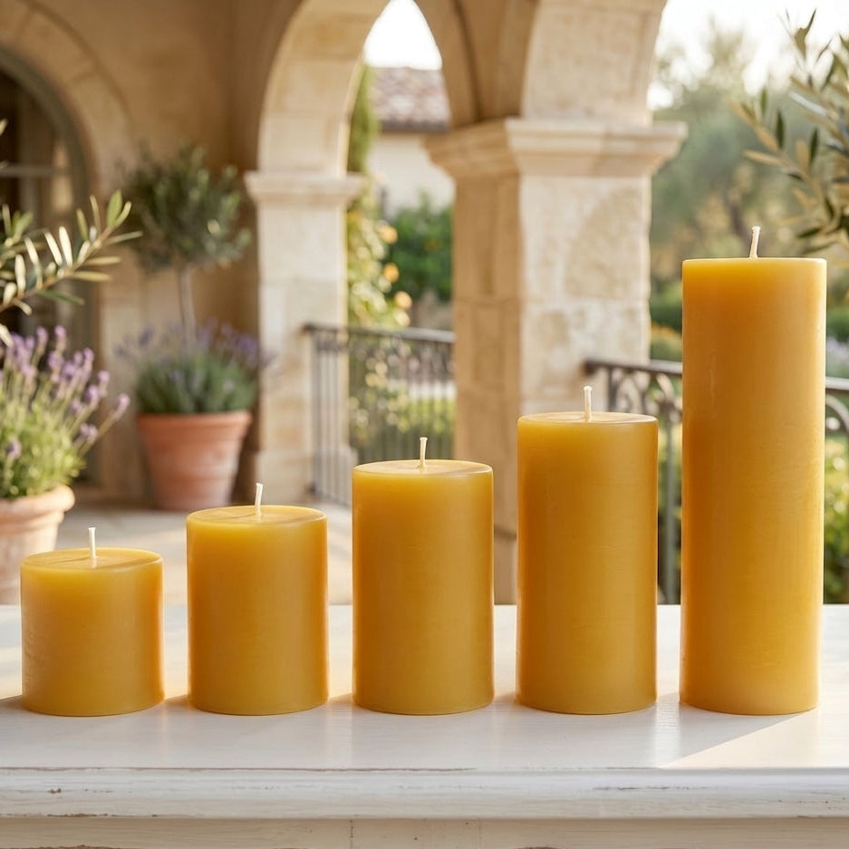 3 Inch Yellow Beeswax Pillar Candles | Pillar Candles | Wiccan Center