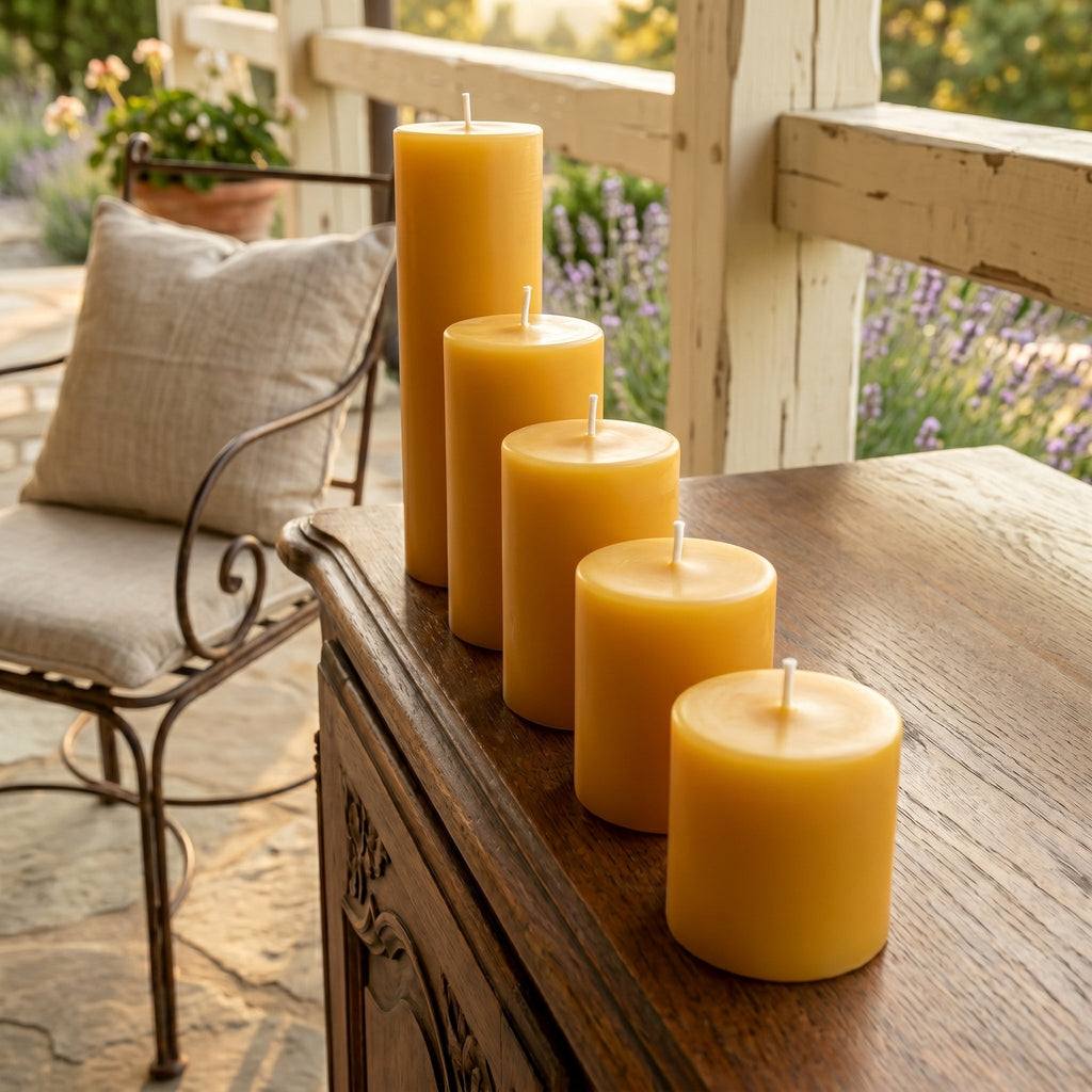 3 Inch Yellow Beeswax Pillar Candles | Pillar Candles | Wiccan Center