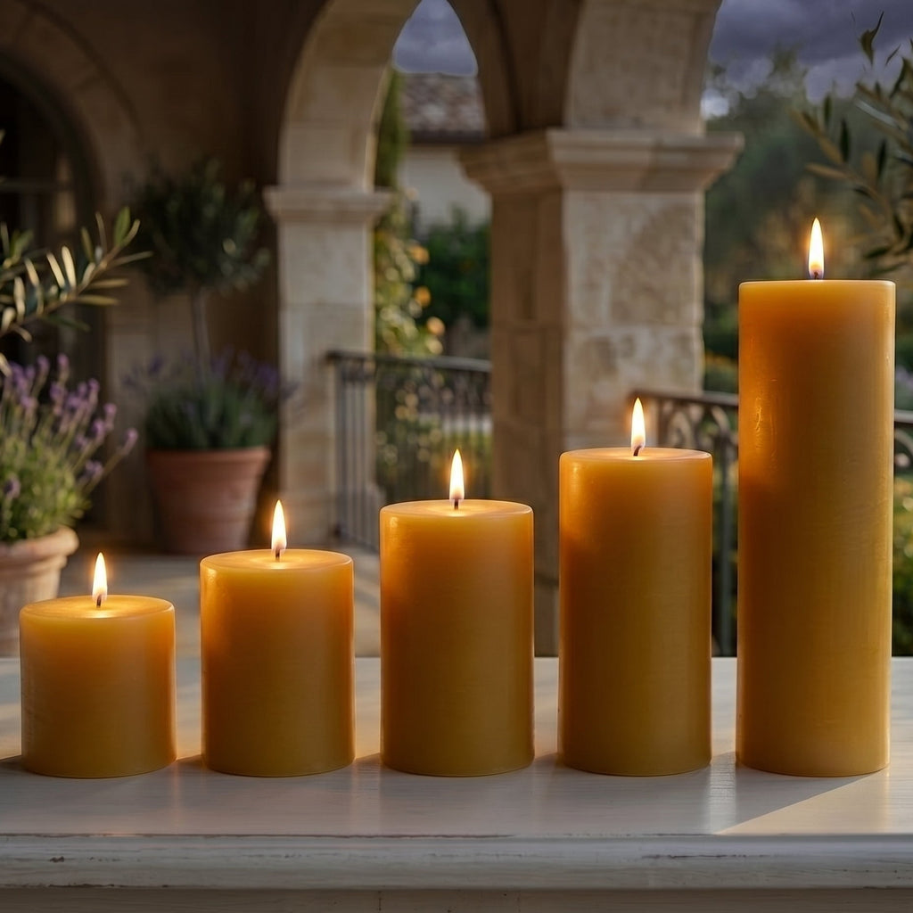 3 Inch Yellow Beeswax Pillar Candles | Pillar Candles | Wiccan Center