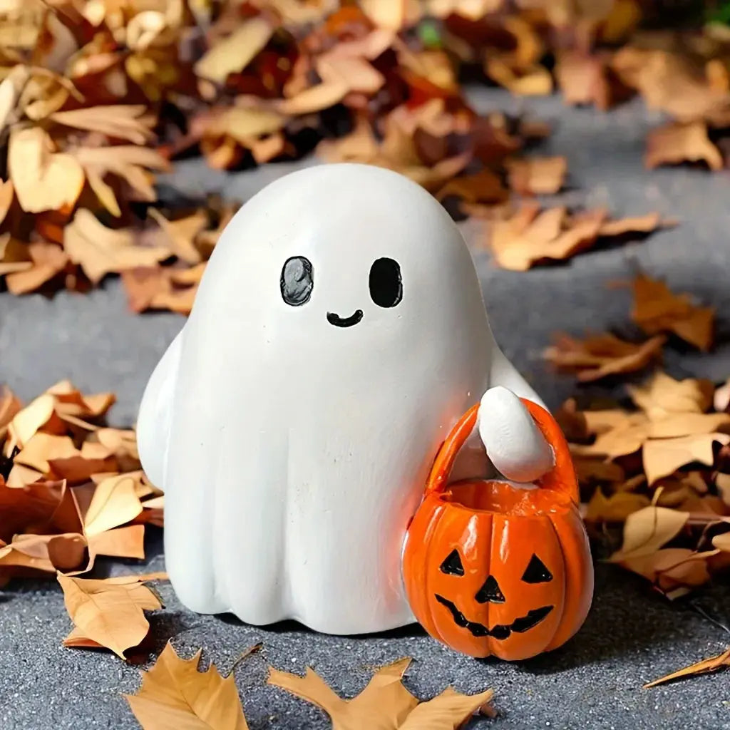 Light Up Ghost Pumpkin Statue | home decor | Wiccan Center