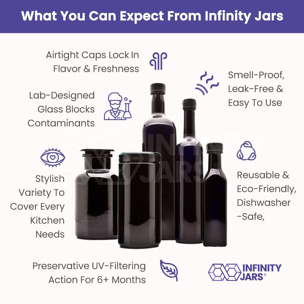 Kitchen Glass Jars Set: 250 ml, 1 L Oil Bottles, 500 ml Long Neck Bottle, 1 L Screw Top, 1 L Apothecary | | Wiccan Center