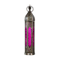 Glass & Metal Lantern Tower Pink & Clear Glass | Lantern | Wiccan Center