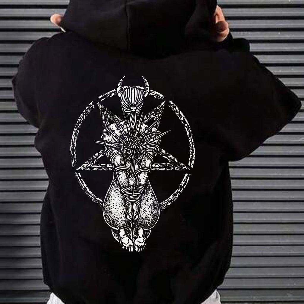 Goat Skull Pentagram Occult Hoodie – Gothic & Pagan Apparel, Mystical Pullover, Witchy Gift | Sweatshirt - Hoodie | Wiccan Center