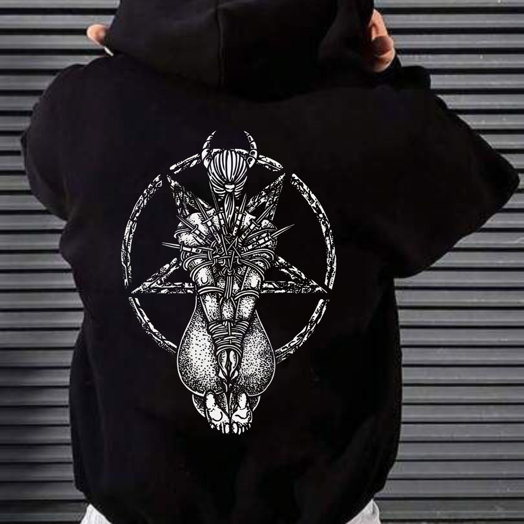 Goat Skull Pentagram Occult Hoodie – Gothic & Pagan Apparel, Mystical Pullover, Witchy Gift | Sweatshirt - Hoodie | Wiccan Center