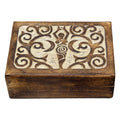 Mango Wood Box - Goddess 7" x 5" | Wood Box | Wiccan Center