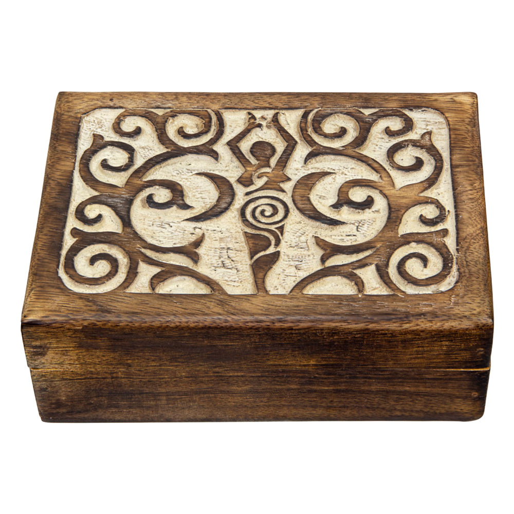 Mango Wood Box - Goddess 7" x 5" | Wood Box | Wiccan Center
