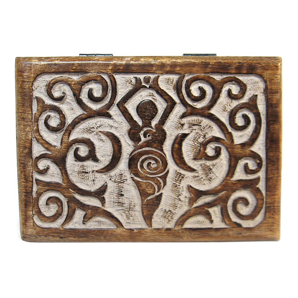 Mango Wood Box - Goddess 7" x 5" | Wood Box | Wiccan Center