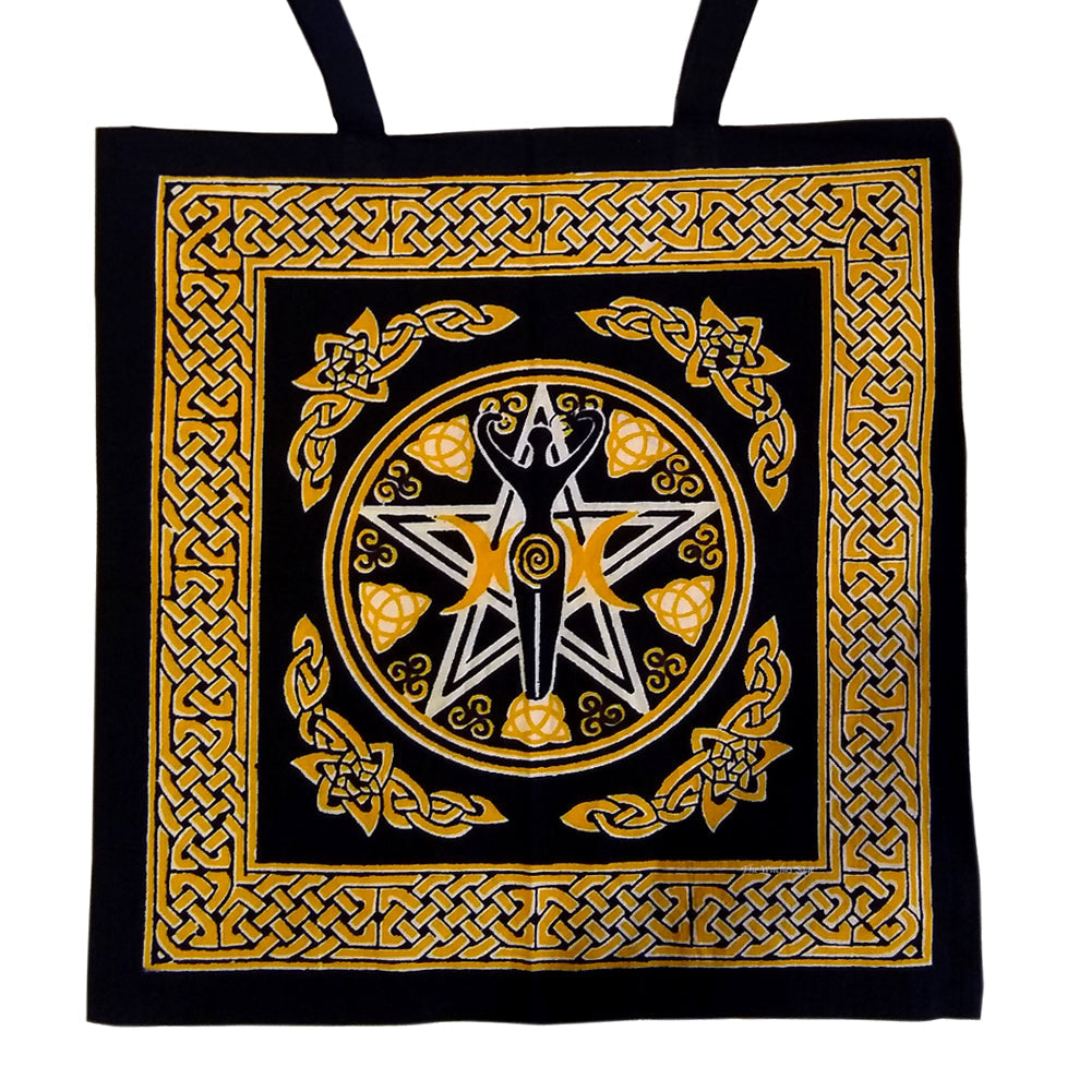 Earth Goddess Pentacle Tote Bag 18x18" | Tote Bag | Wiccan Center