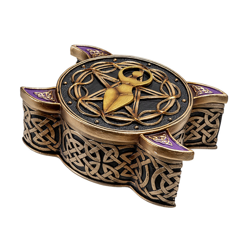 Goddess Triple Moon Resin Trinket Box | Tarot Box | Wiccan Center