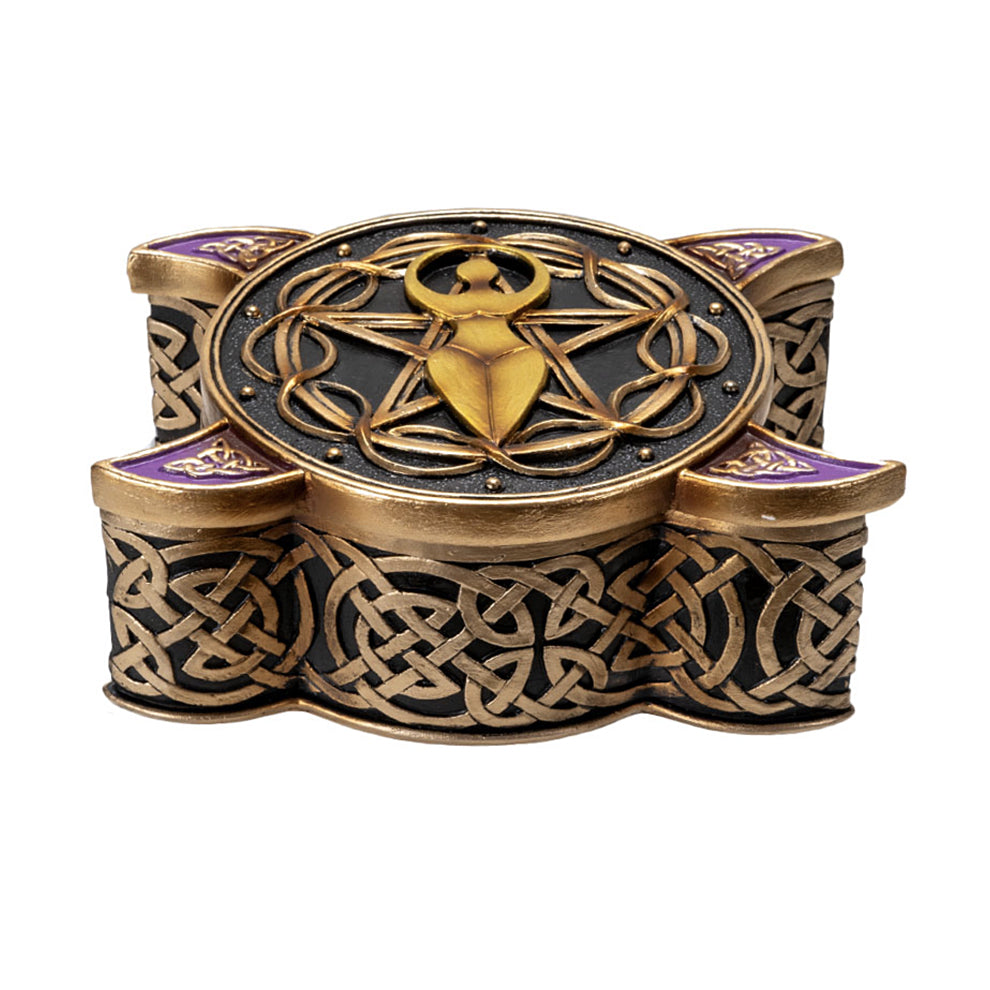 Goddess Triple Moon Resin Trinket Box | Tarot Box | Wiccan Center