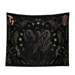 Moon Phase Black Tapestries | | Wiccan Center