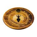 Goddess Wood Round Cone Burner | Incense Burner | Wiccan Center
