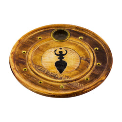 Goddess Wood Round Cone Burner | Incense Burner | Wiccan Center