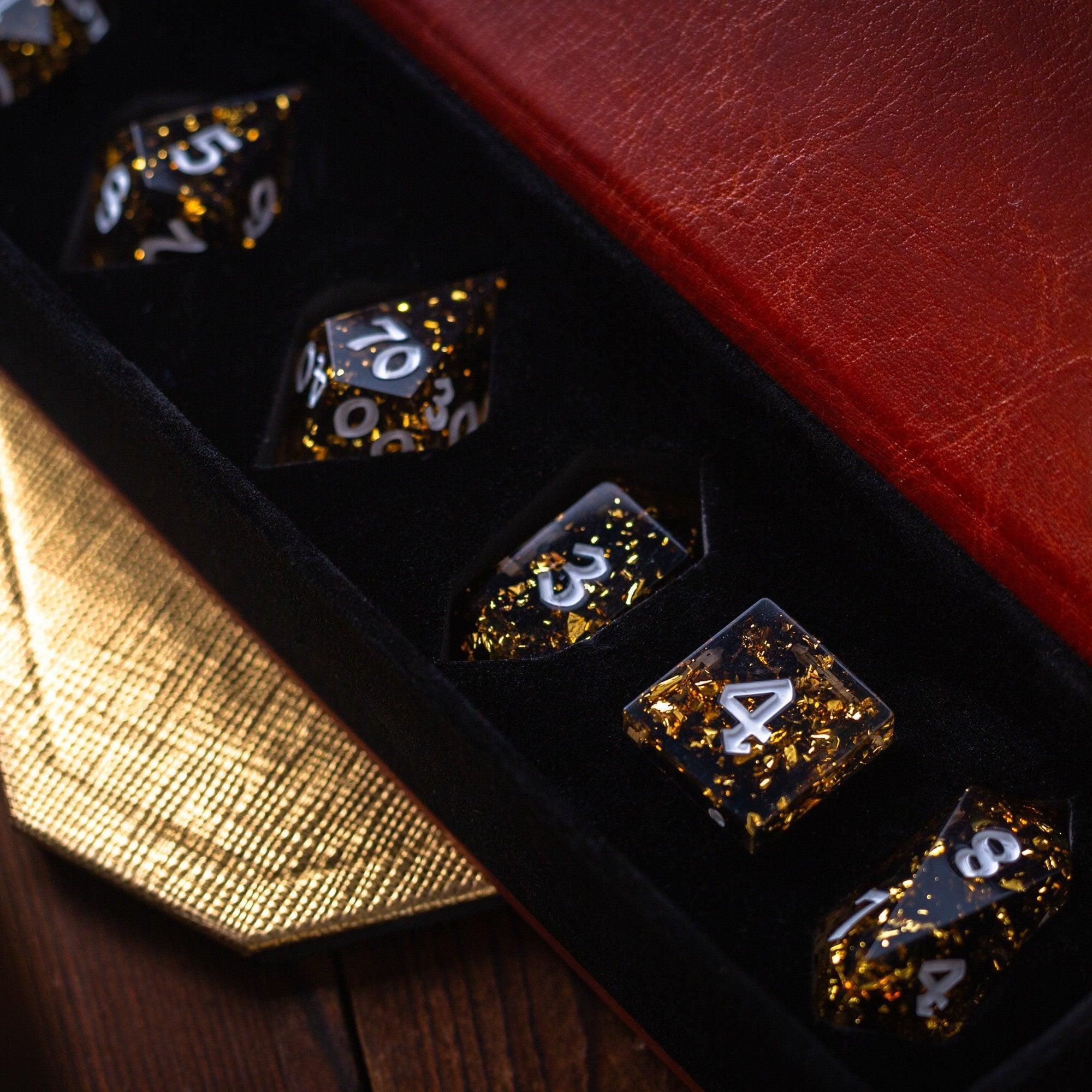 Gold Handmade Resin DND Dice Set | Resin Dice | Wiccan Center