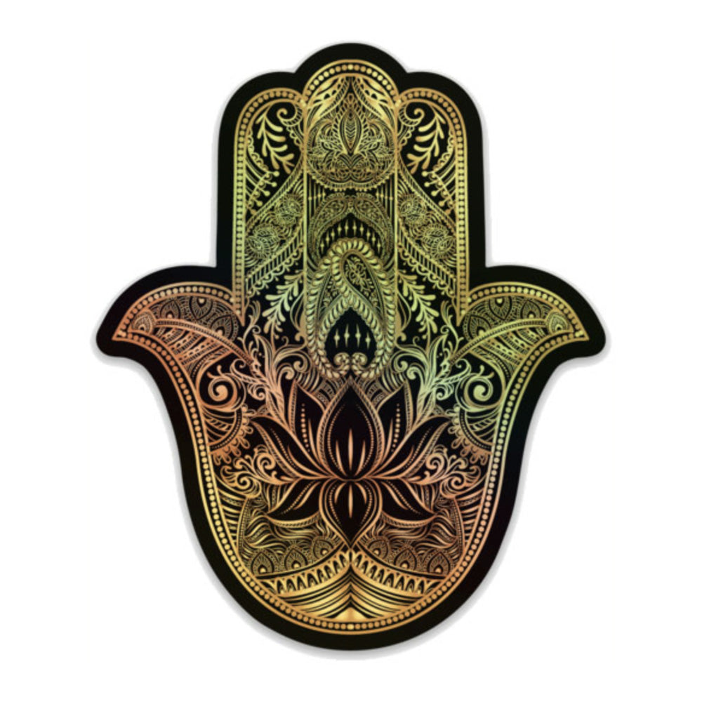 Gold Hamsa Hand Holographic Sticker 3.5" | Decal | Wiccan Center