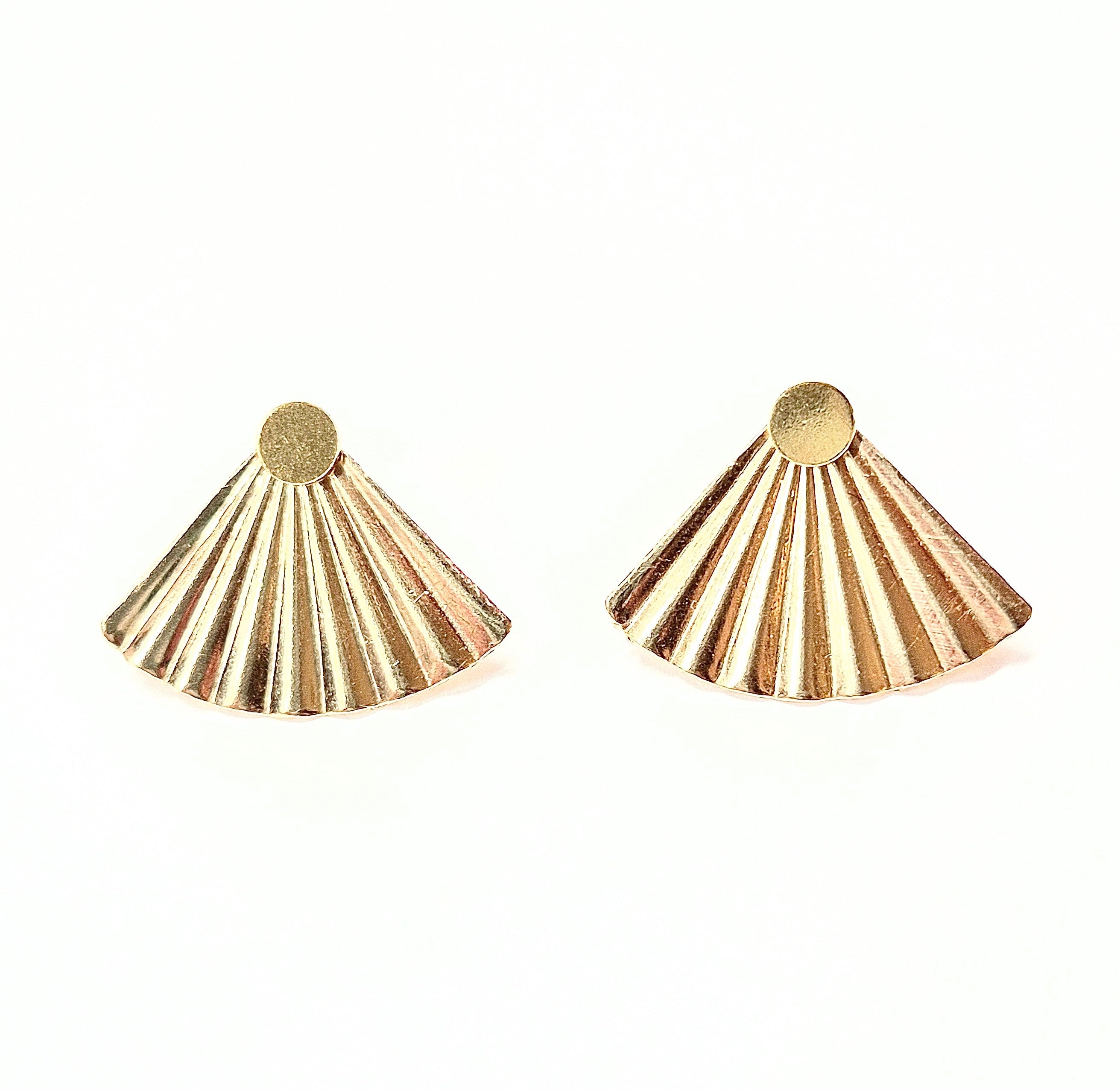 Fan Rhinestone Ear Jacket Earrings