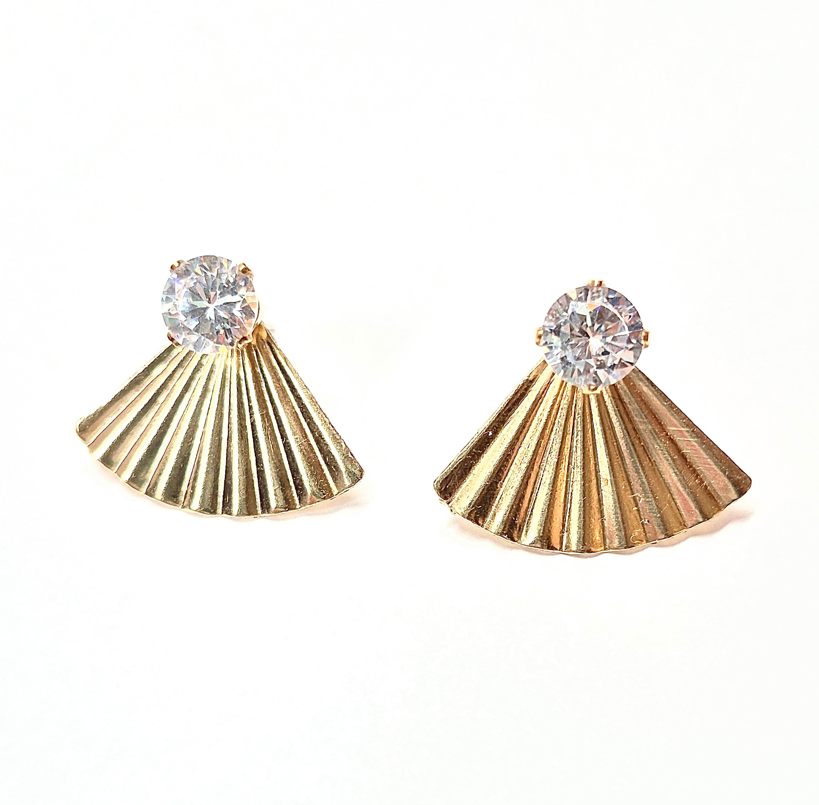 Large 14K GF Rhinestone Earrings