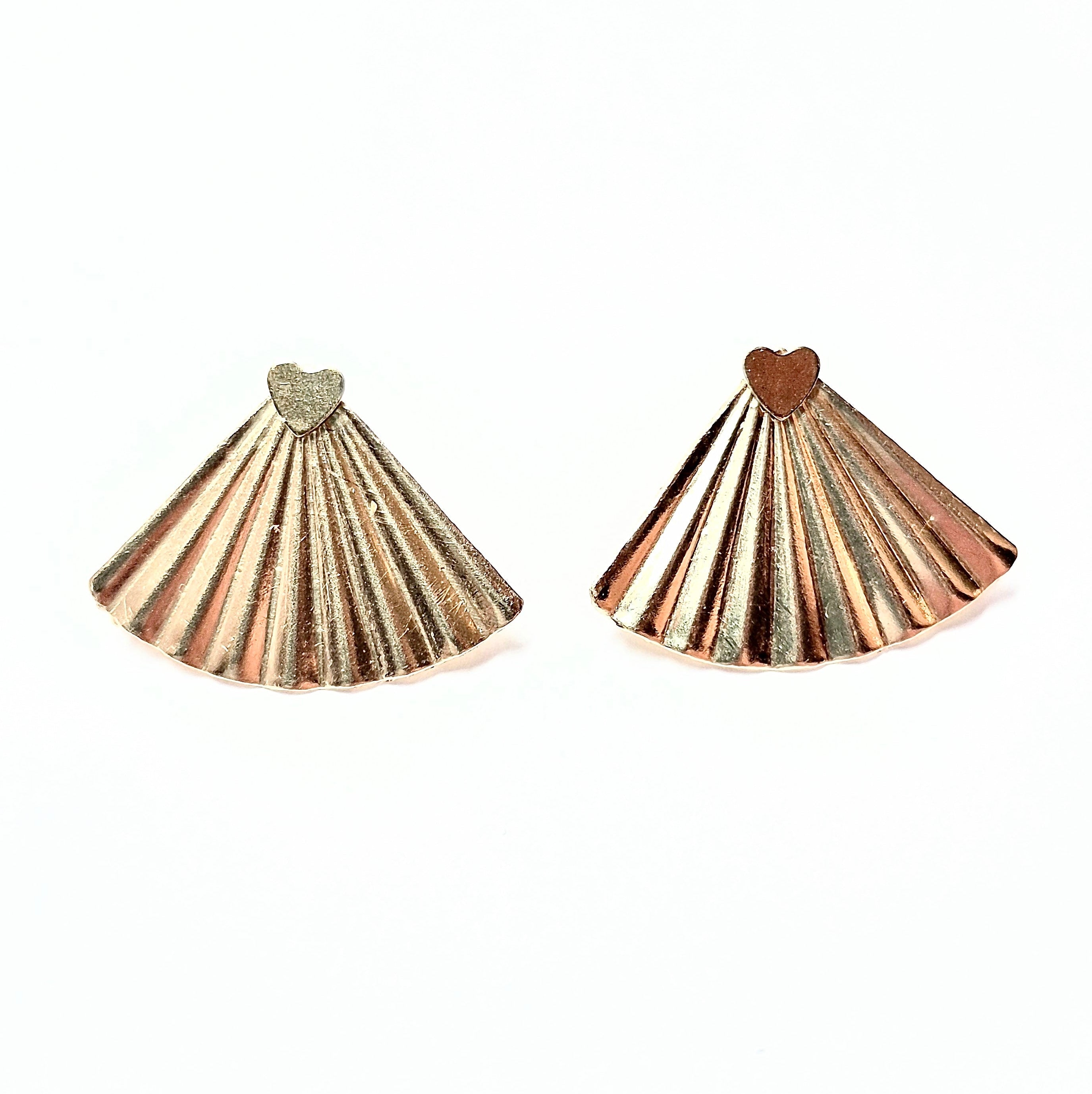 Fan Rhinestone Ear Jacket Earrings