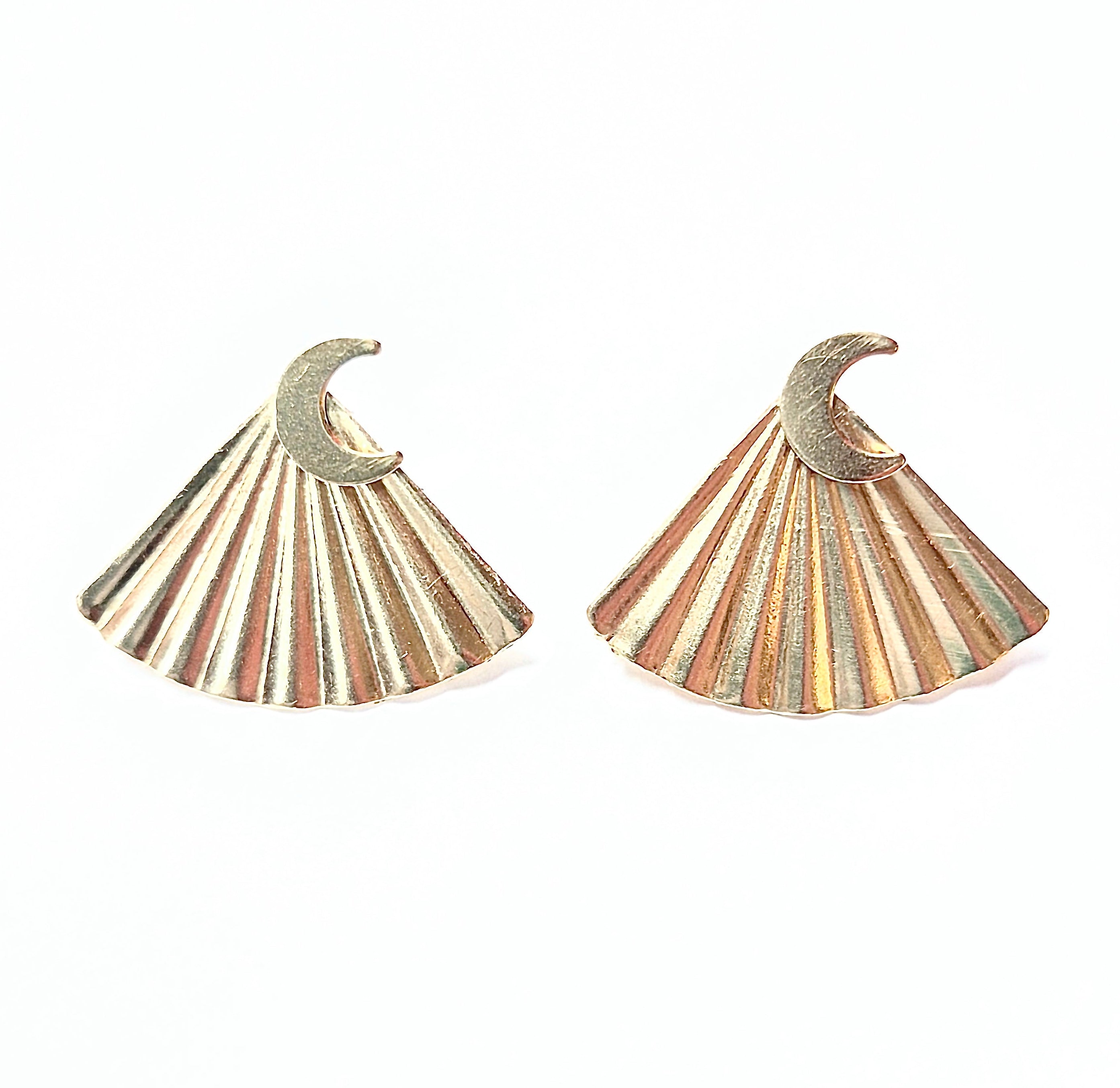 Fan Rhinestone Ear Jacket Earrings