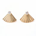 Fan Rhinestone Ear Jacket Earrings