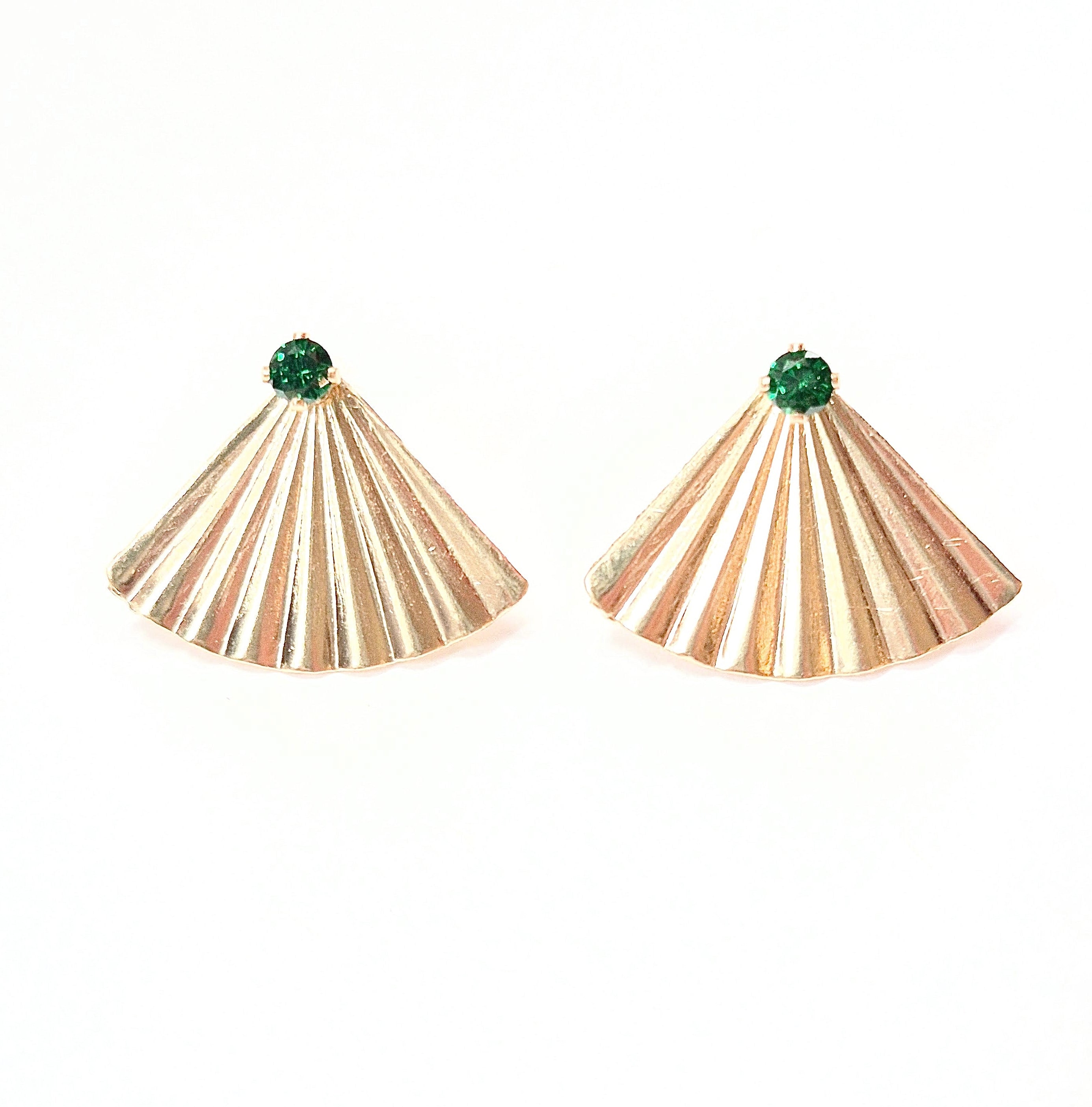 Fan Rhinestone Ear Jacket Earrings