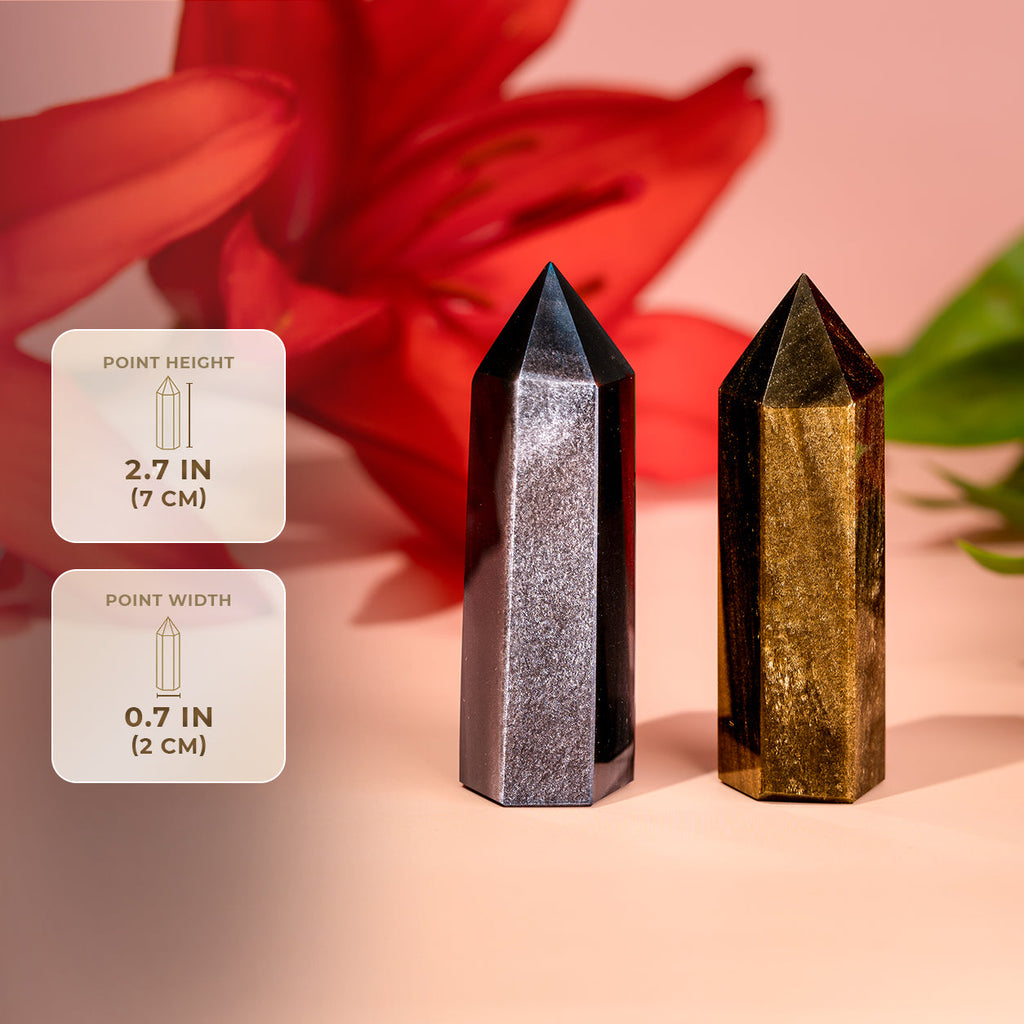 The Upper Hand – Gold & Silver Sheen Obsidian Points | Home Decoration | Wiccan Center