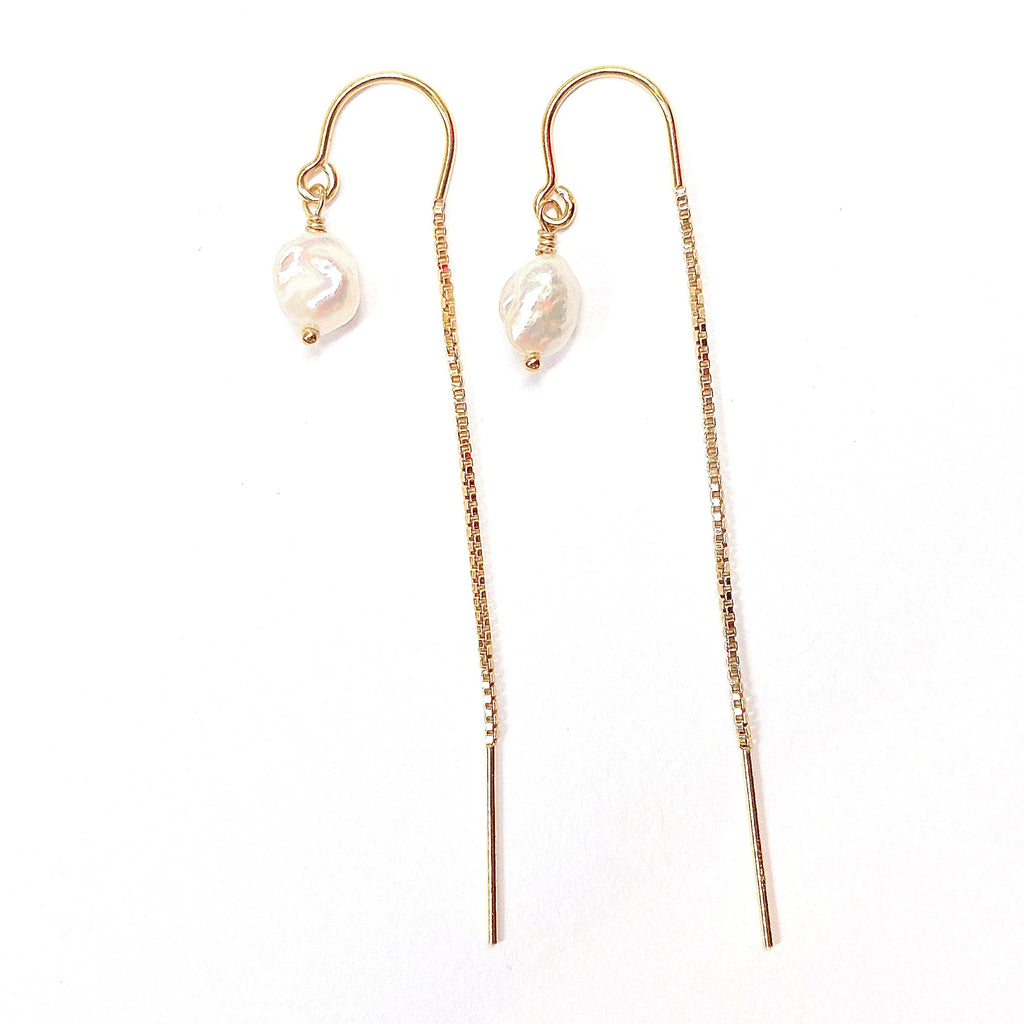 Keshi Pearl Threader Earrings