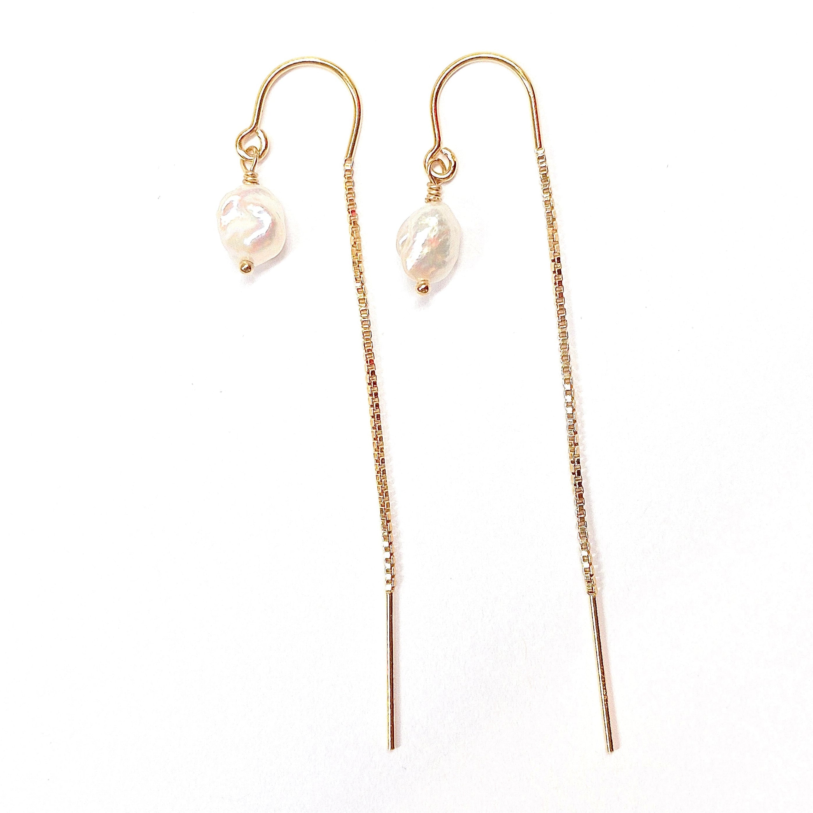 Keshi Pearl Threader Earrings