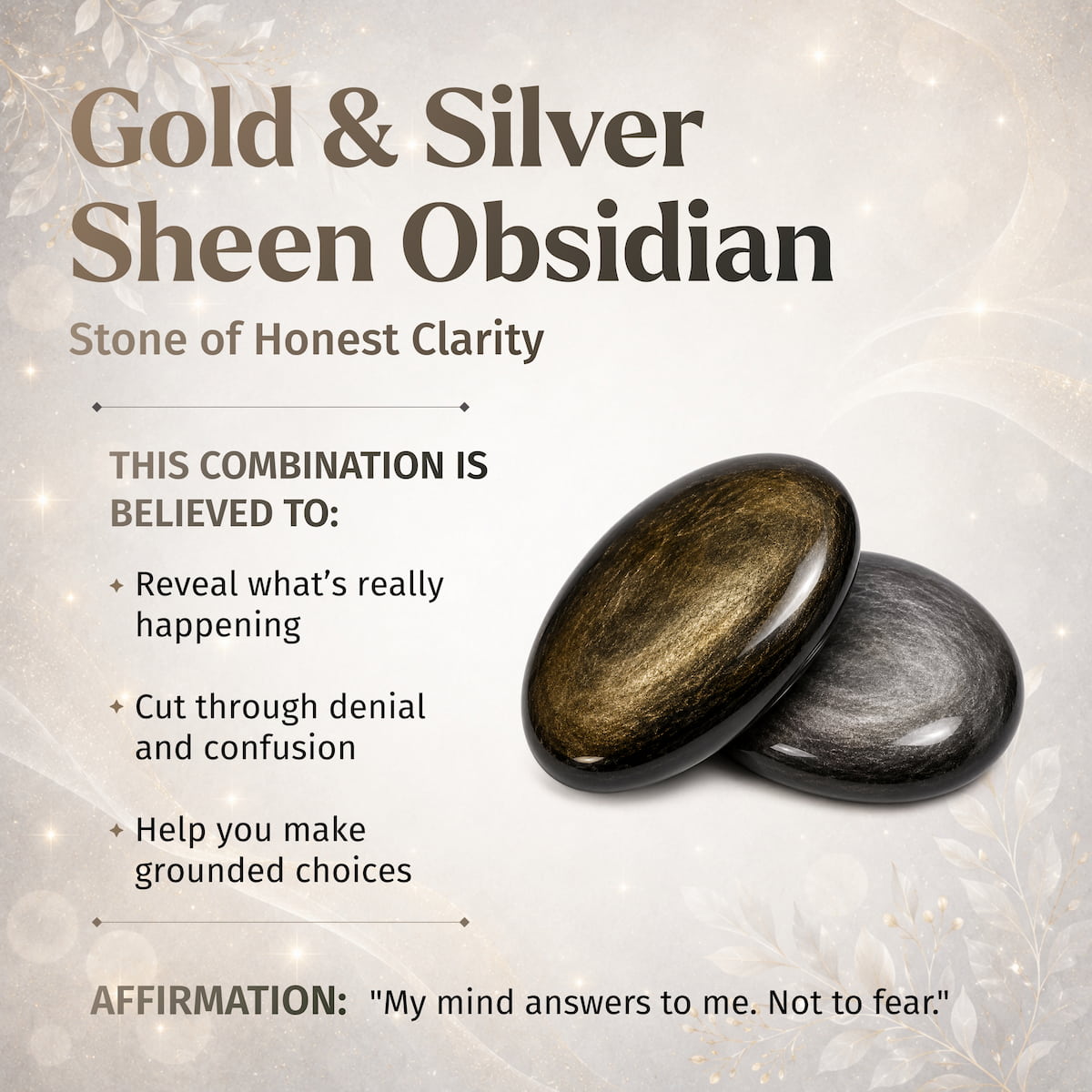 The Upper Hand – Gold & Silver Sheen Obsidian Points | Home Decoration | Wiccan Center