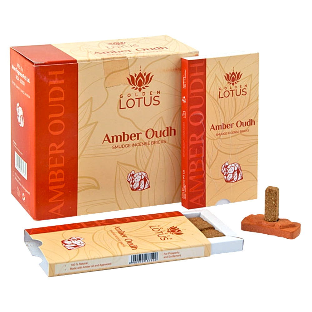 Golden Lotus Amber Oudh Smudge Incense Bricks | Incense | Wiccan Center