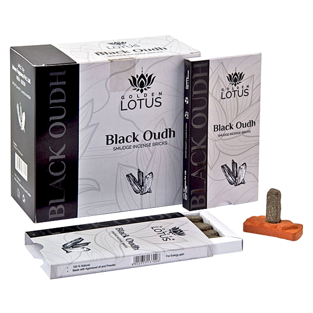Golden Lotus Black Oudh Smudge Incense Bricks | Incense | Wiccan Center