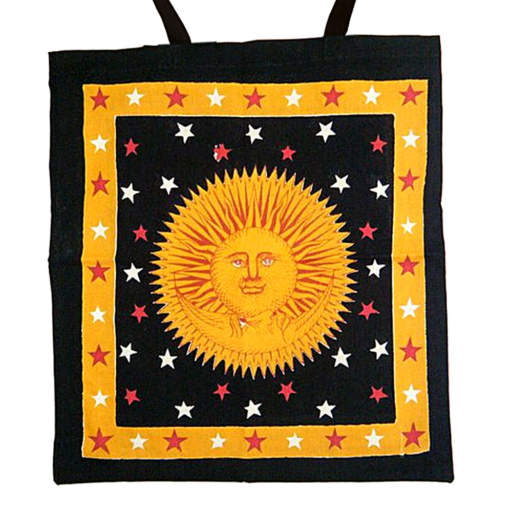 Golden Sun & Moon Tote Bag 18x18" | Tote | Wiccan Center