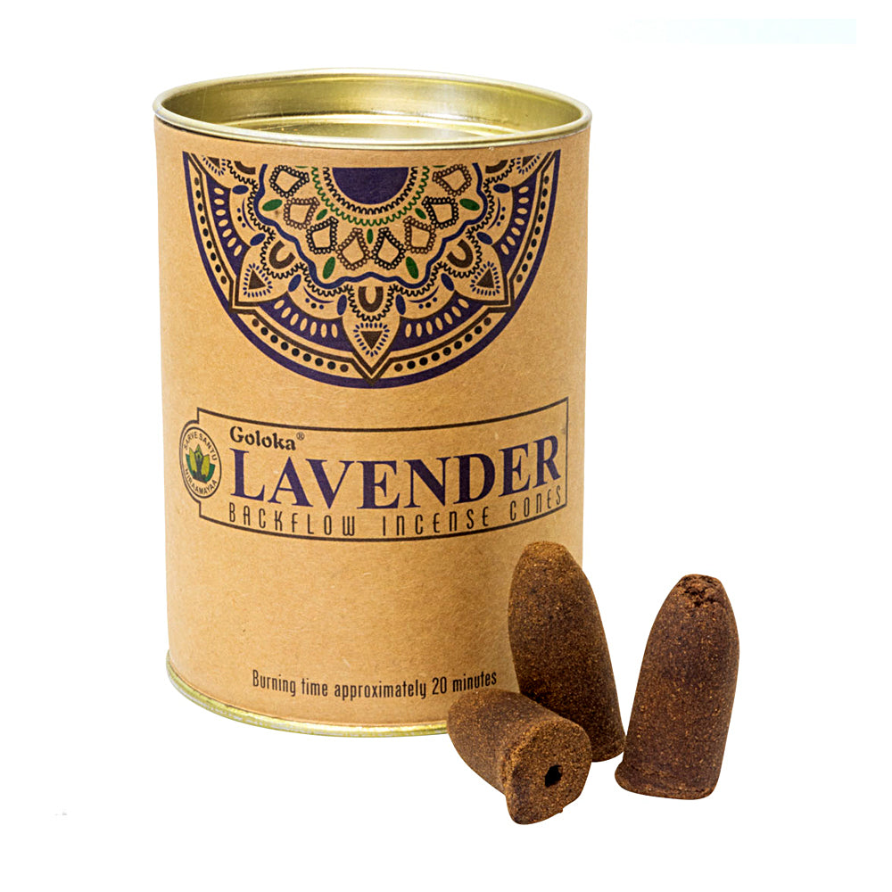 Goloka Lavender Backflow Incense Cones | Incense | Wiccan Center