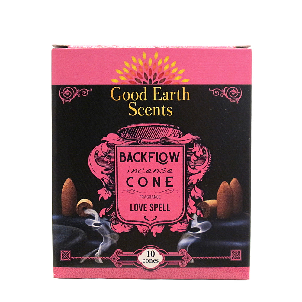 DHUPA (Good Earth) Love Spell Backflow Incense Cones | Incense | Wiccan Center