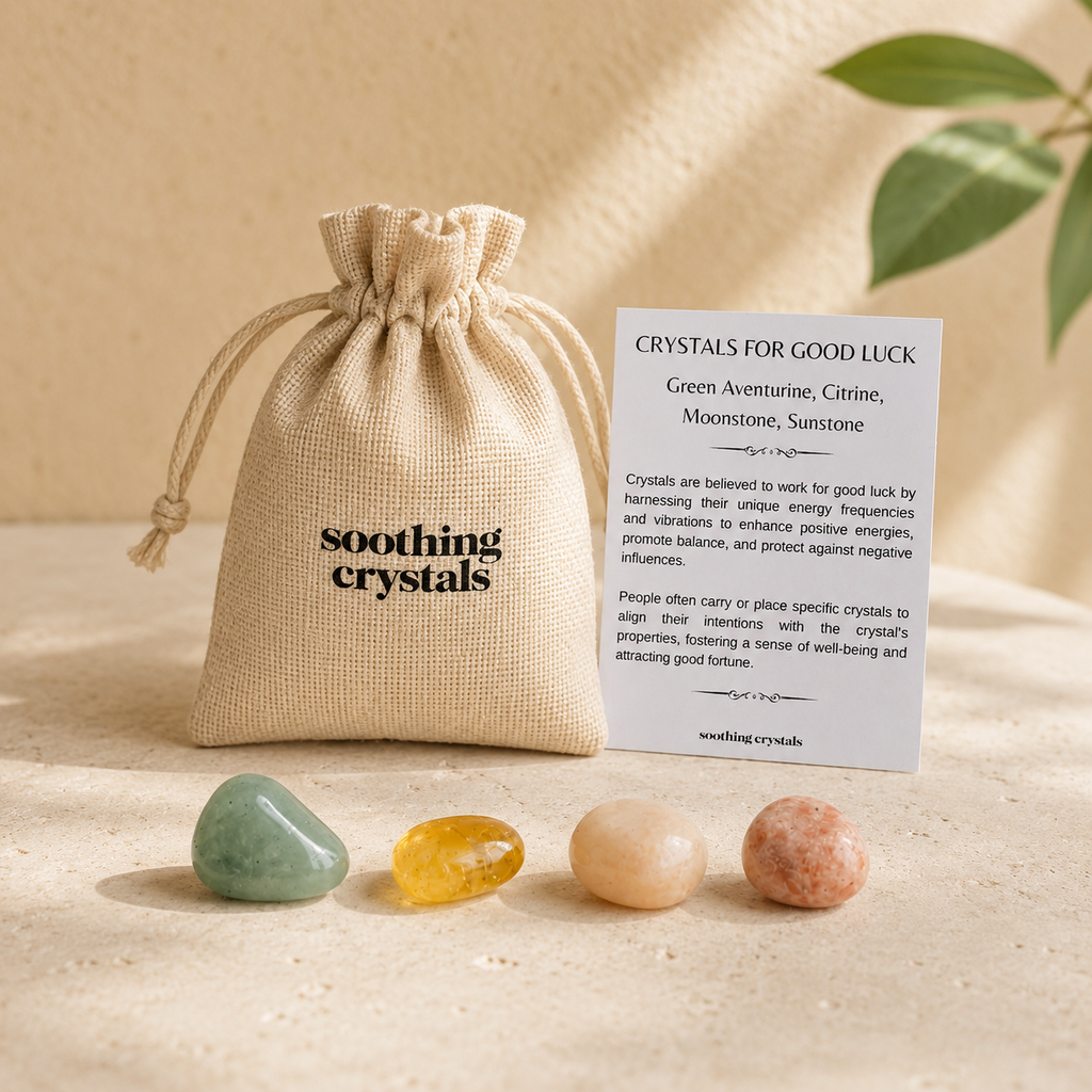 Bringing GOOD LUCK Crystal Kit, Gemstone Tumble Kit, Good Luck Crystal Gift Set