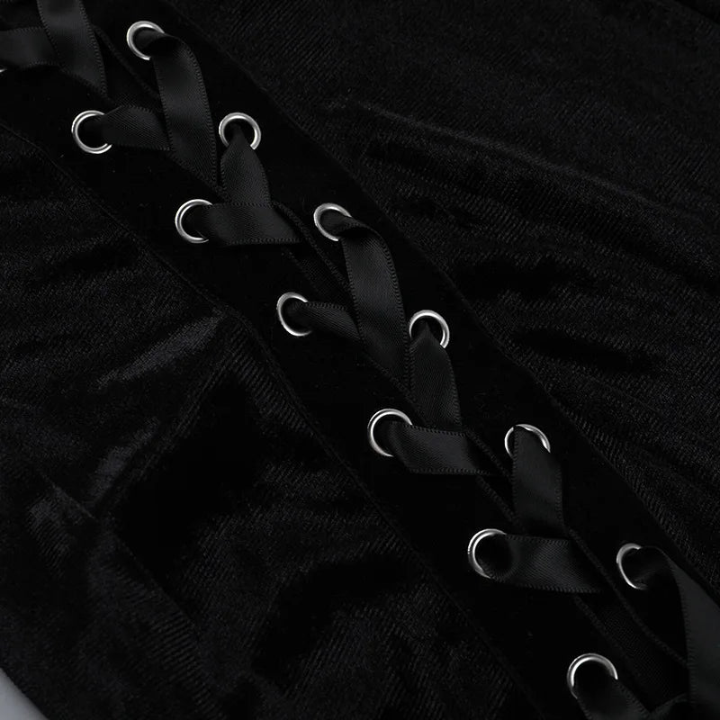 Velvet High Split Cross Dress | clothing | Wiccan Center