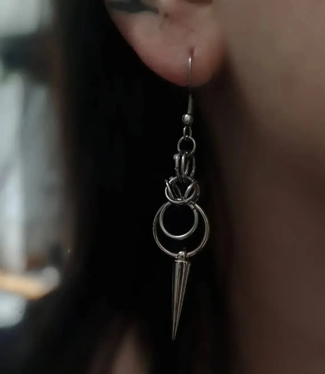 Gothic Chainmail Spike Earrings | earrings | Wiccan Center