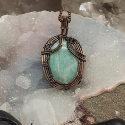 Green Calcite Wire Wrap Pendant 2.5 Inch | Wire Wraps | Wiccan Center