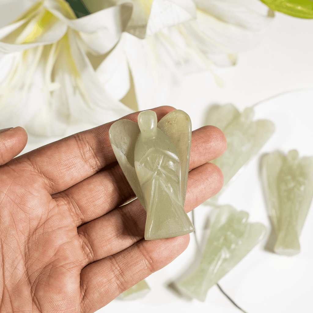 Green Aventurine Crystal Angel Pocket Guardian