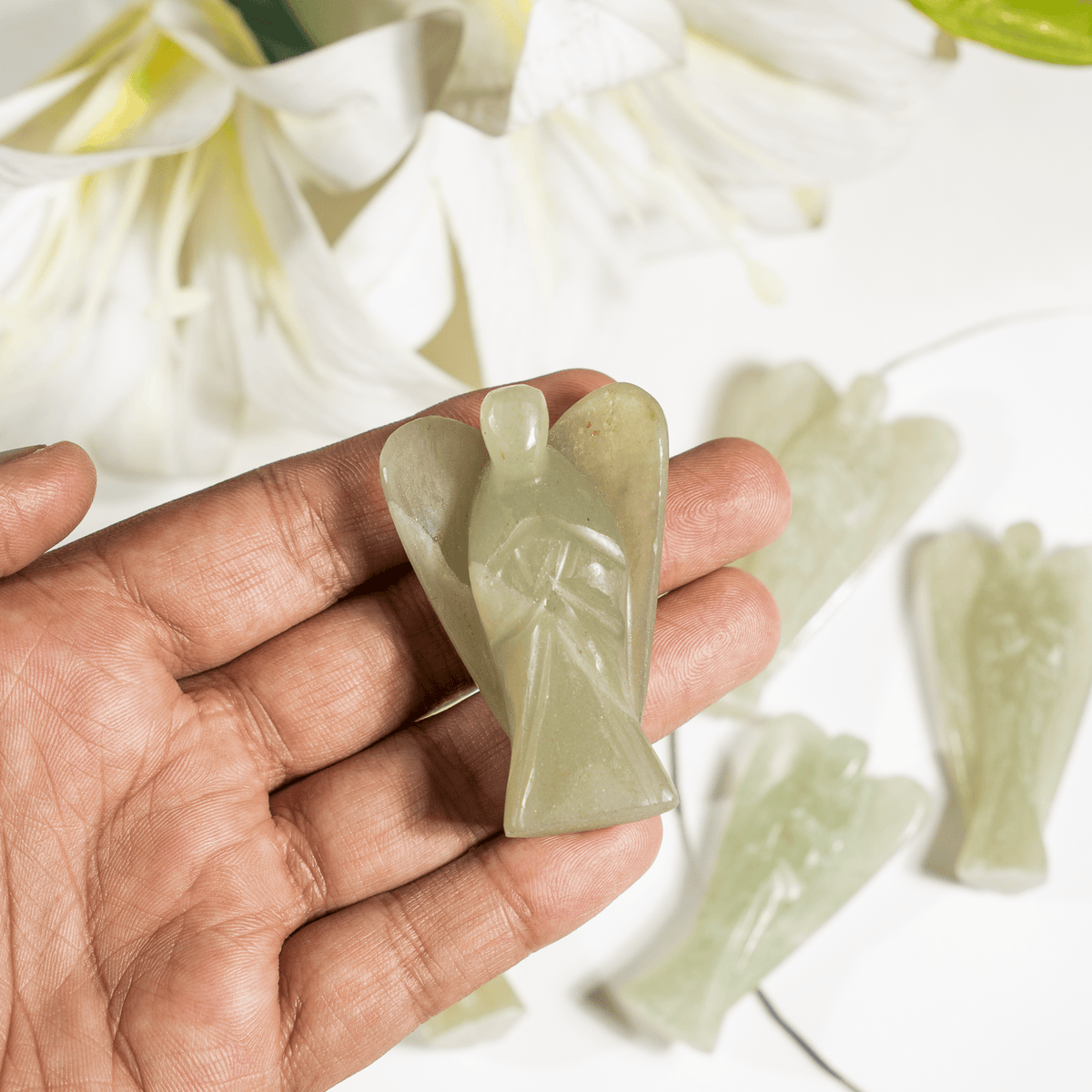 Green Aventurine Crystal Angel Pocket Guardian