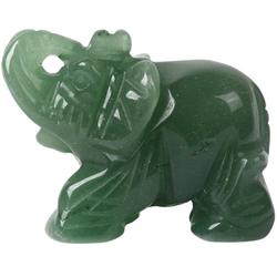Green Aventurine Elephant (2") | Carvings | Wiccan Center