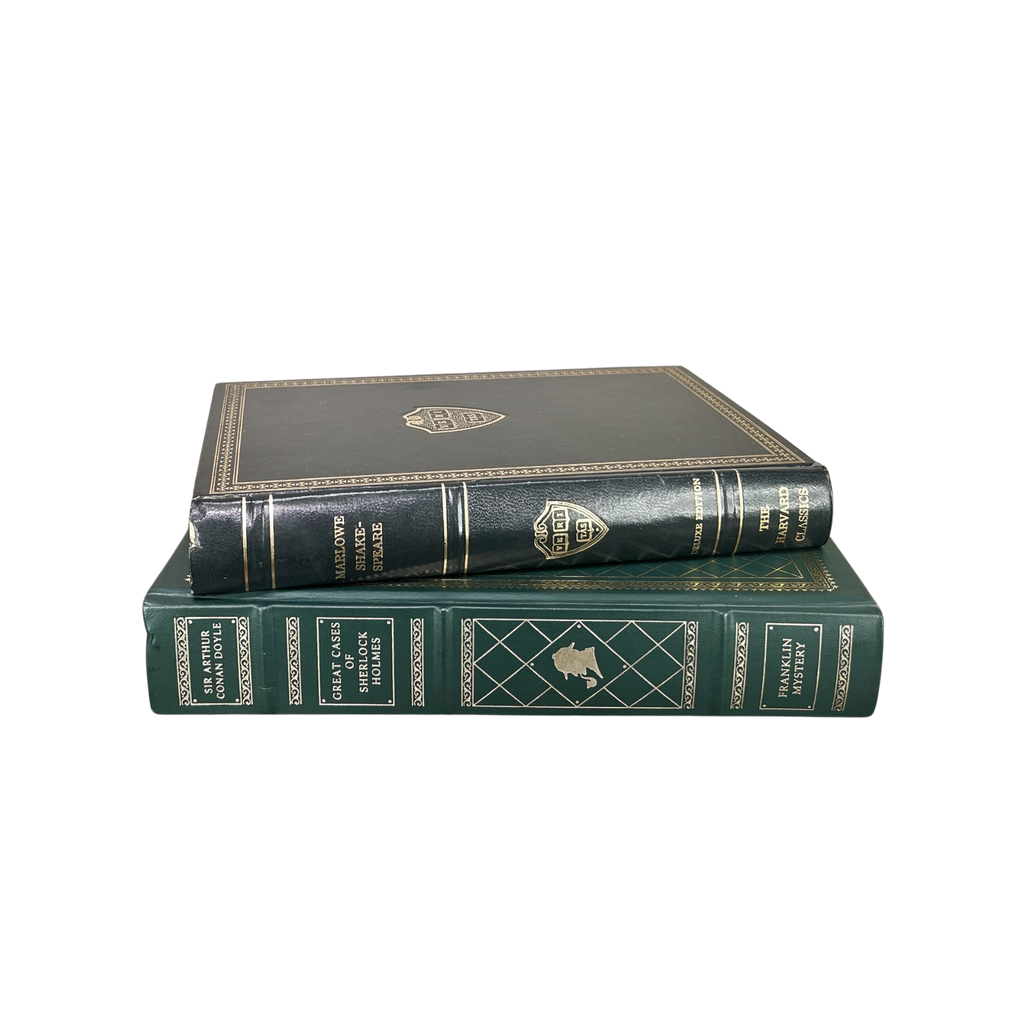 Vintage Green Gilded Books