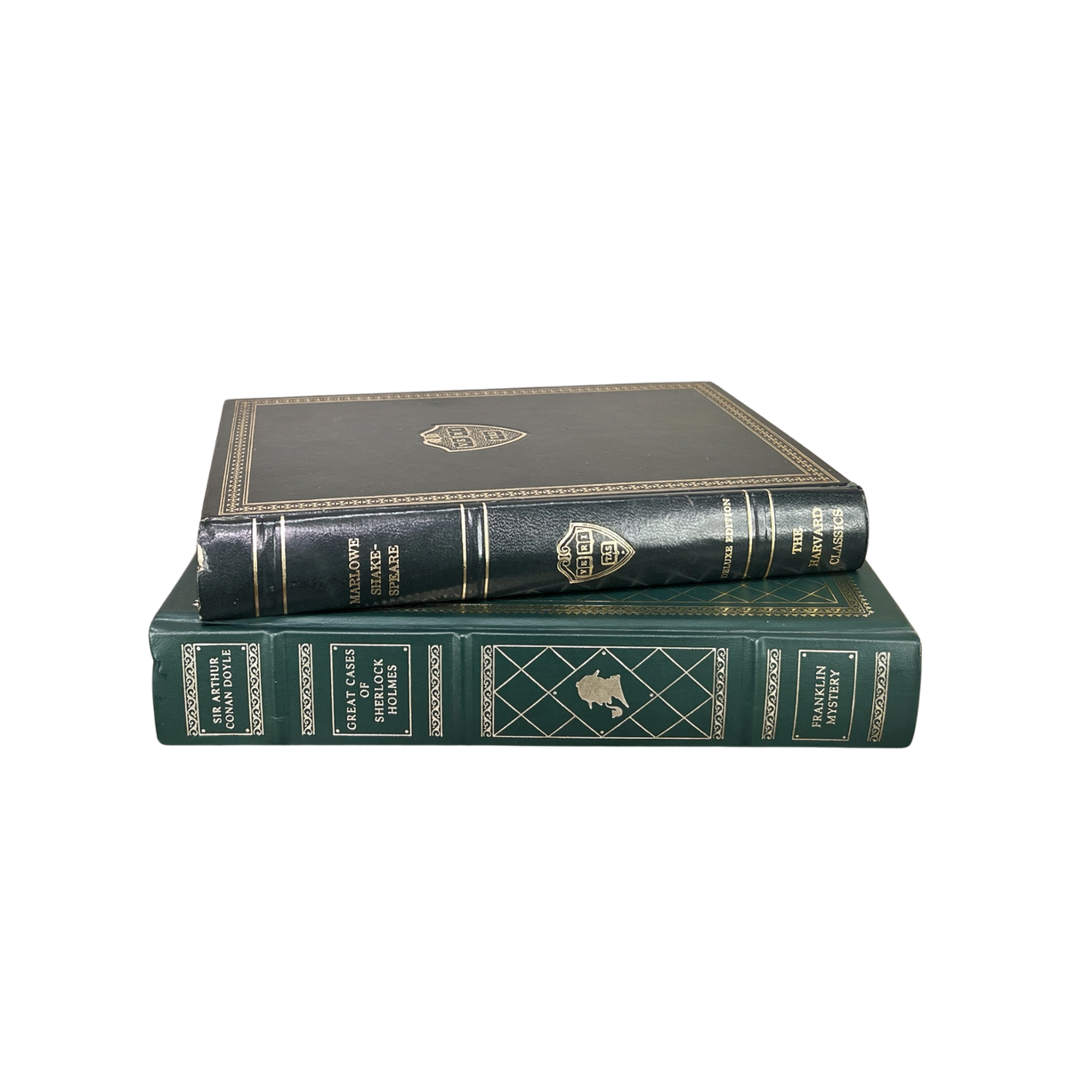 Vintage Green Gilded Books