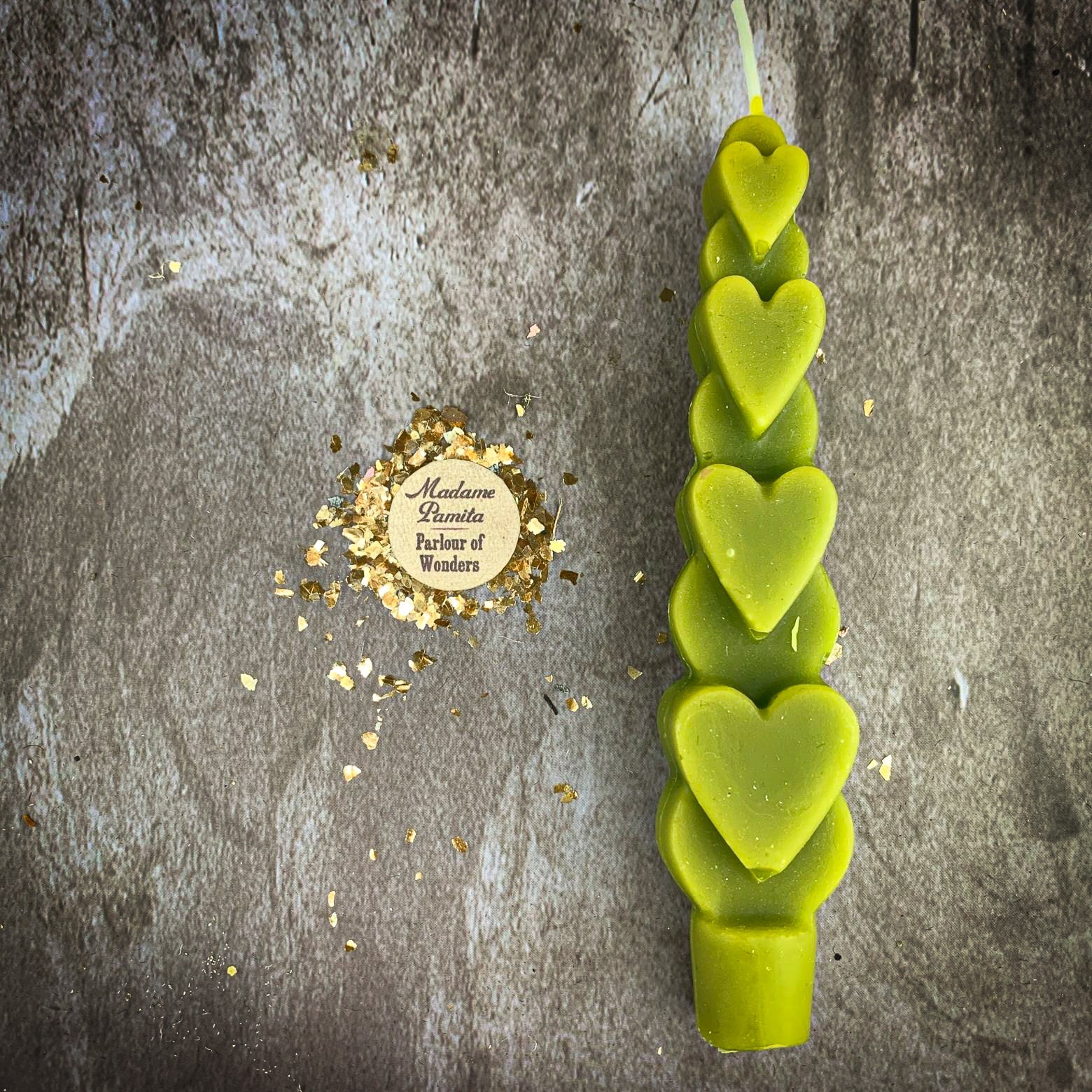 Beeswax Love Spell Heart Taper Candle - Romance & Attraction Magic | Beeswax Candle | Wiccan Center