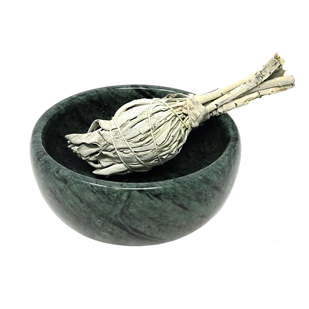Green Marble Smudge Bowl 4" | Smudge Bowl | Wiccan Center