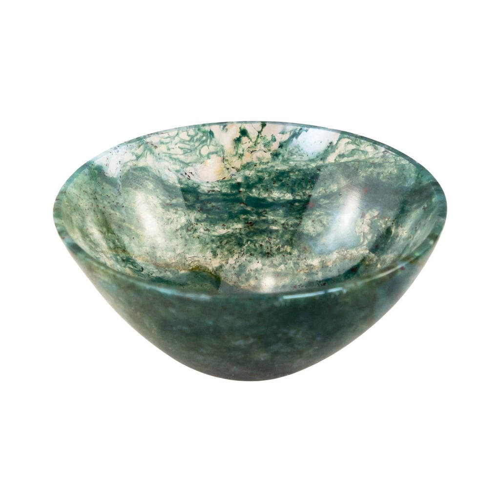 Small Green Moss Agate Bowl | | Wiccan Center