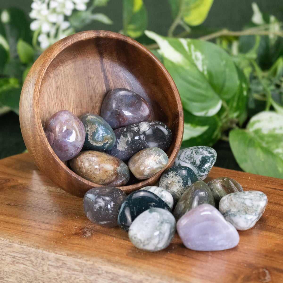 Green Moss Agate Tumbled